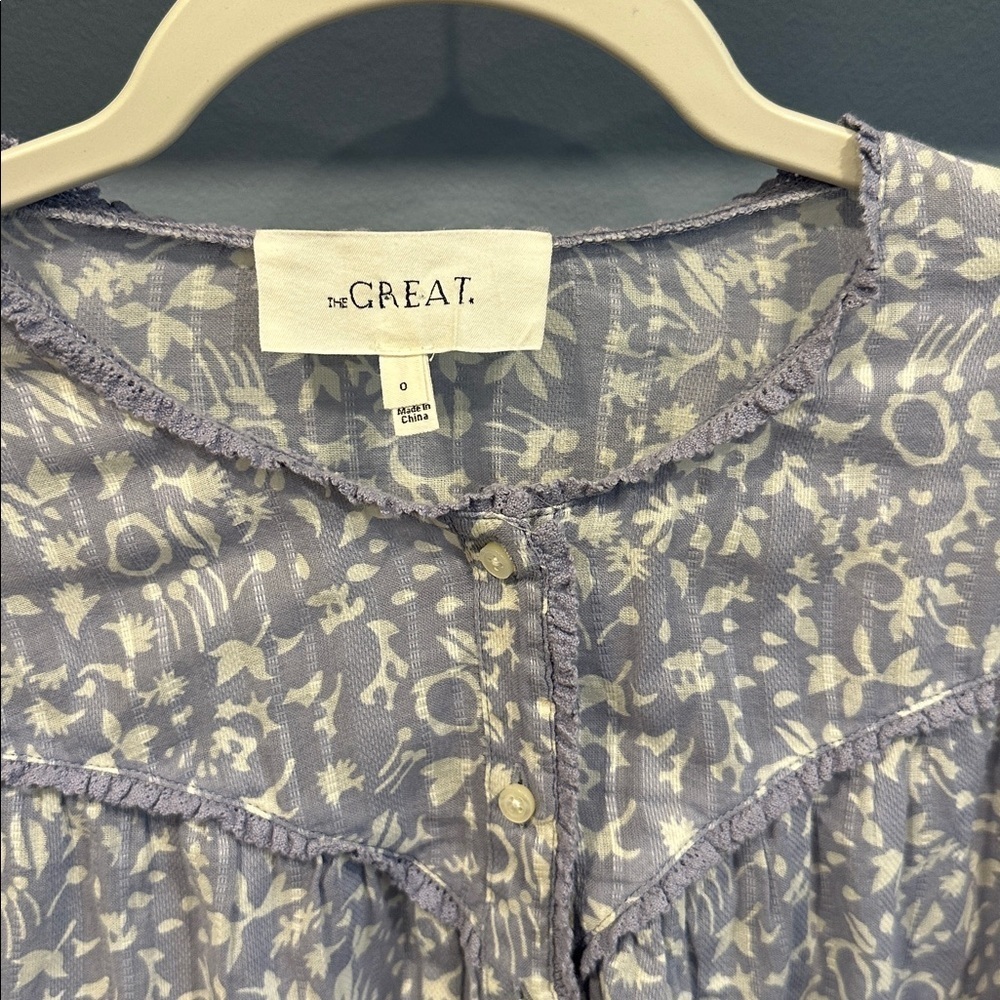 The Great The Folk Tower Prairie Floral Blue White Size Small - Picture 4 of 6